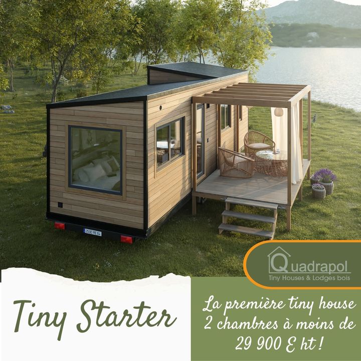 🌟 Tiny STARTER – La première Tiny House 2 chambres en rez de chaussée à moins de 29 900 € HT ! 🌟 ( Fenêtre panoramique…